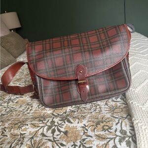 Tartan Plaid Leather Crossbody Bag by Polo by Ralph Lauren